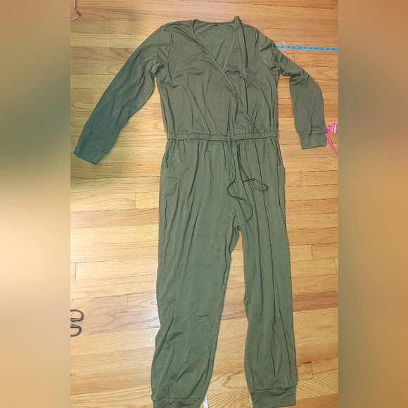 Jumpsuit with Long Sleeve Pants Elastic Drawstring Waist Pockets Women's 2XL - Picture 2 of 16